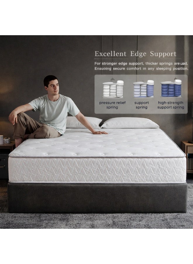 Rexal Home Dream Craft Reversible Pocket Spring Mattress – Medium-Firm Support, Motion Isolation, Premium Knitted Fabric & Foam Comfort, 200 × 200 × 24 cm - Image 3